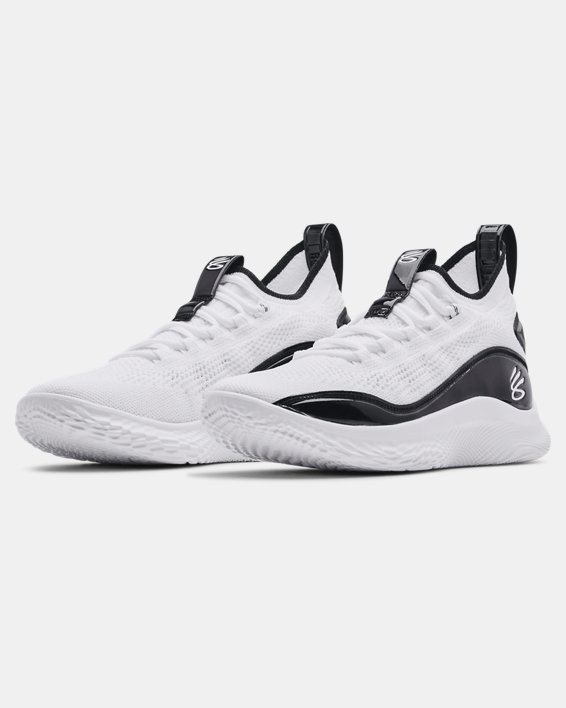 Unisex Curry 8 Team Basketball Shoes, White, pdpMainDesktop image number 3